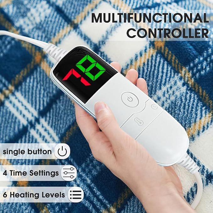 Heated Electric Blanket Full Size, 72X84 Heating Blanket - Image 3