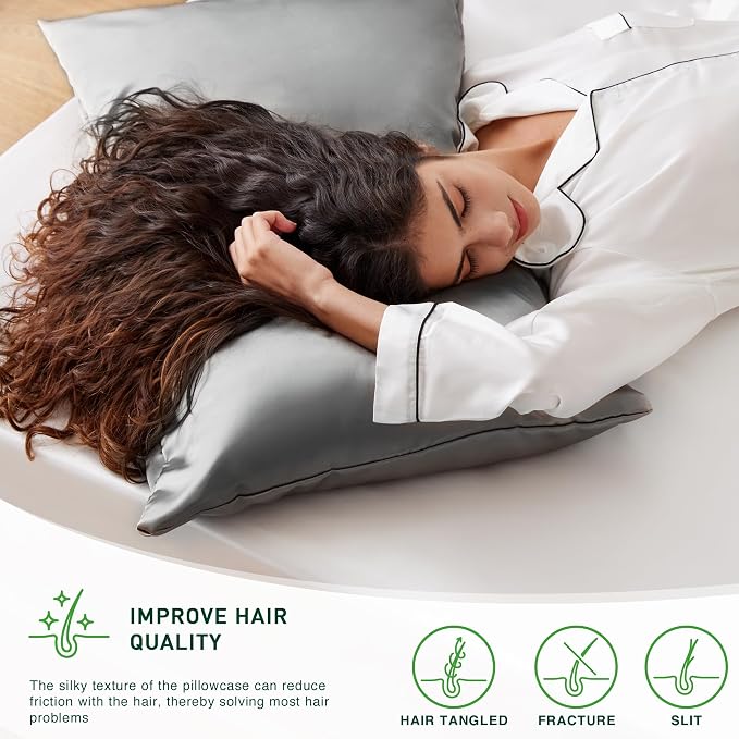 Love's cabin Satin Pillowcase Set of 2 King Size 20x36, Cooling Pillow Covers - Image 4