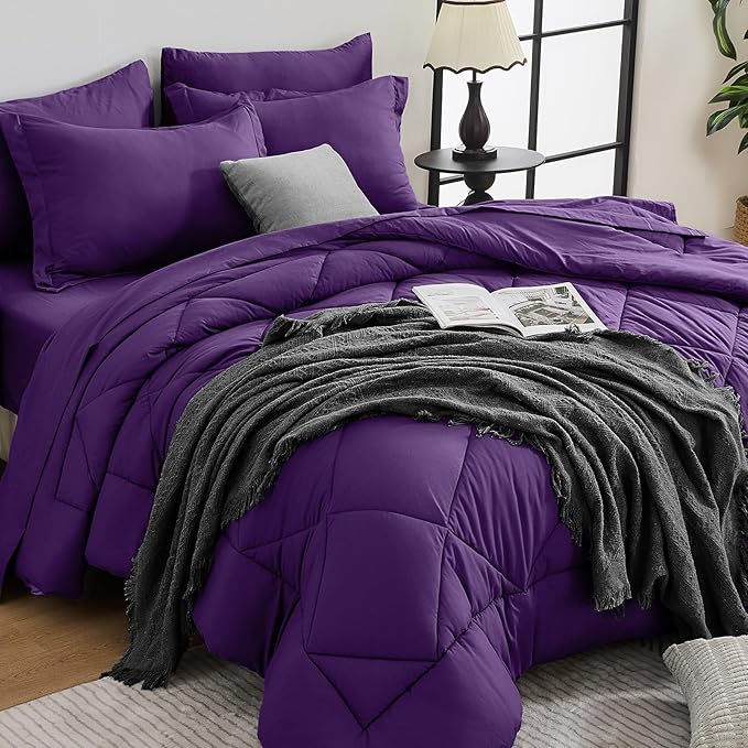 HEVUMYI Purple Twin Comforter Set by HEVUMYI