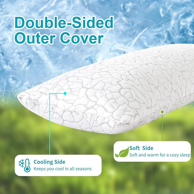Cooling Body Pillow for Adults, Shredded Memory Foam Full Body Pillow - Image 4