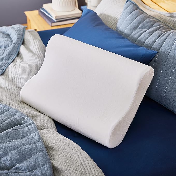 Sleep Innovations Memory Foam Contour Pillow, Queen Size, and Shoulder Alignment by SleepInnovations