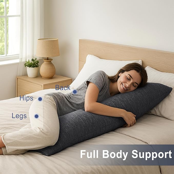 DWCN Cooling Body Pillow for Adults, 20x54 Inch Grey - Image 6