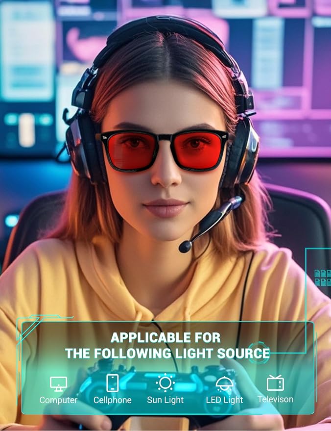 TIJN Sleep Glasses with Blue Green Light Blocking, Screen Fatigue & UV - Image 3