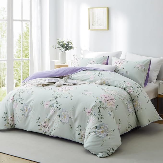 BOLINLIVING Duvet Cover Twin Size, Flower Kids Duvet Cover - Image 2
