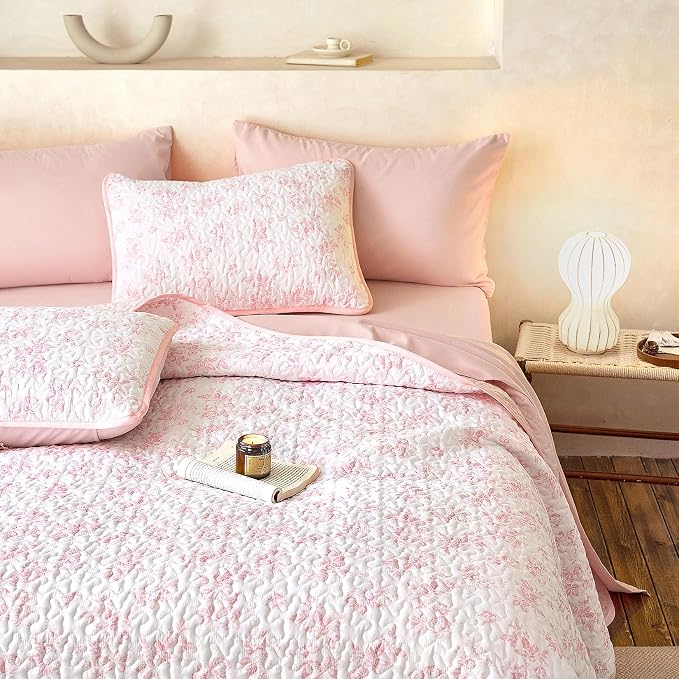 Wake In Cloud - Floral Quilt Set, Shabby Chic Coquette Cottagecore Vintage - Image 5