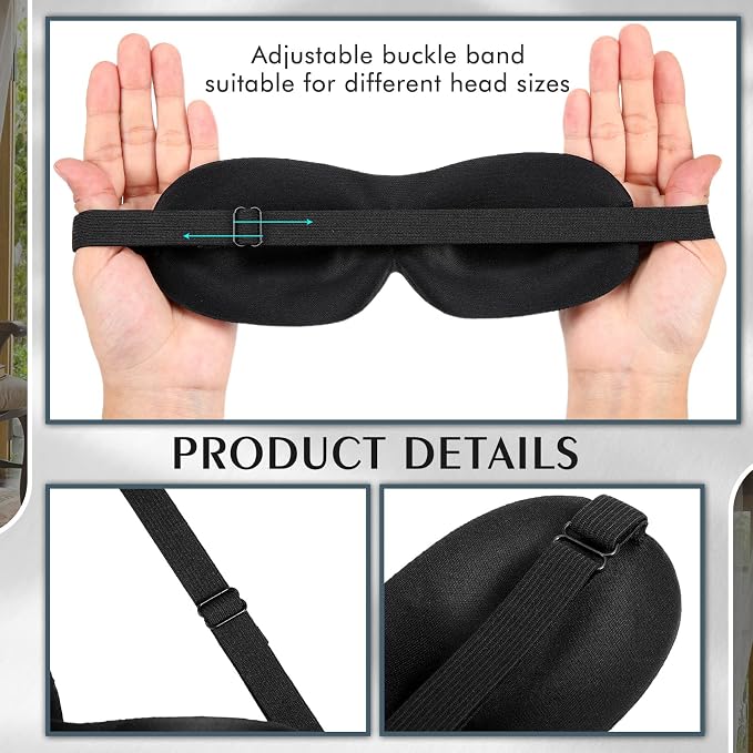 Bonuci 12 Pack Sleep Mask Blackout 3D Eye Mask - Image 3