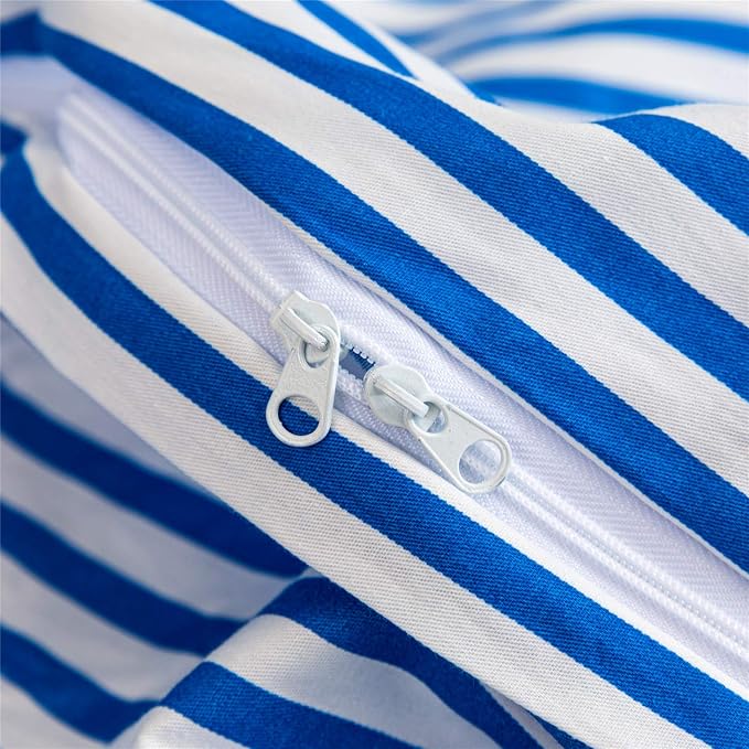 JELLYMONI 100% Natural Cotton 3pcs Striped Duvet Cover Sets, - Image 4