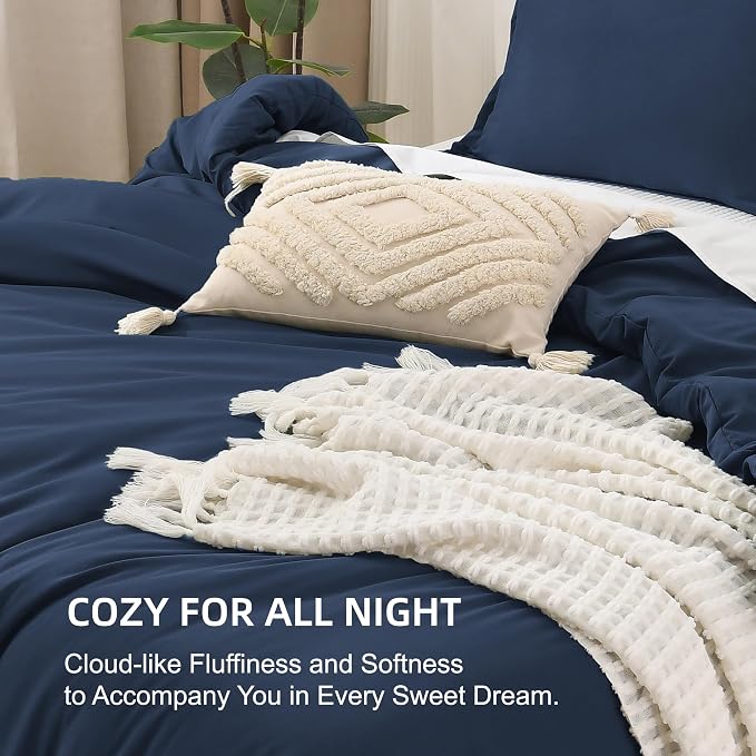 Litanika California King Comforter Set Navy Blue - Image 7