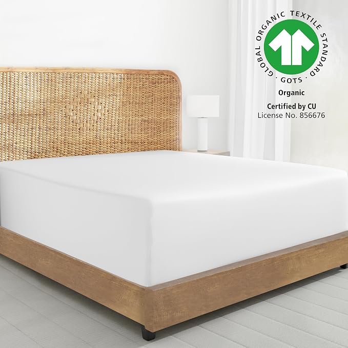California Design Den 2-Pack 100% Organic Cotton Fitted Sheets Full Size Only - Image 4