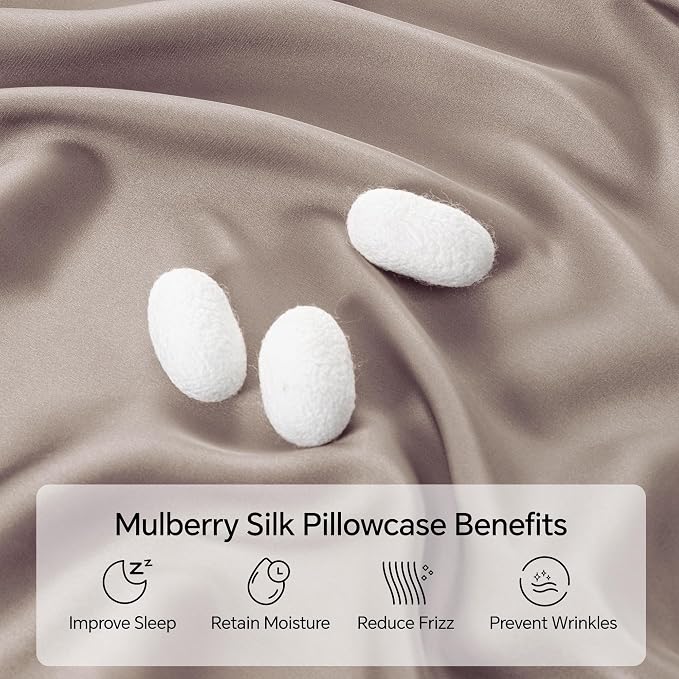 INFIIXSO Silk Pillow Cases 2 Pack Standard Size, Ultra Smooth & Soft Mulberry - Image 2