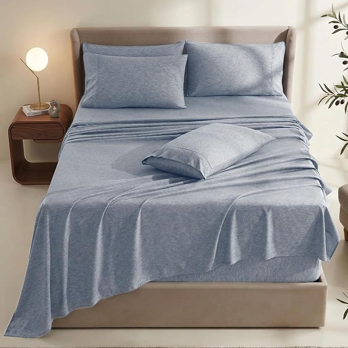 Hearth & Harbor Bed Sheets, Luxury Soft 6 Piece Bed Sheet Set Extra Deep Pocket - Image 2
