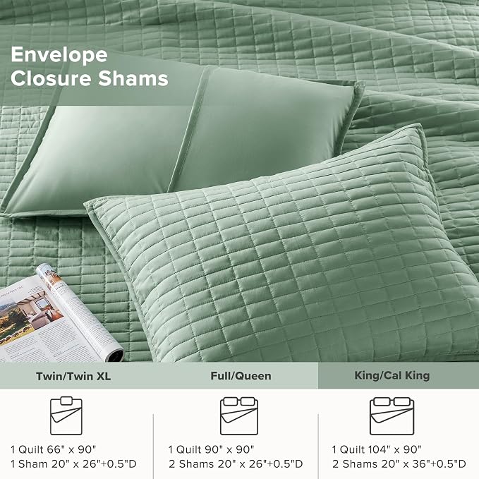 Comfort Spaces Kienna Quilt Set- Double Sided Stitching Design Summer Blanket - Image 5