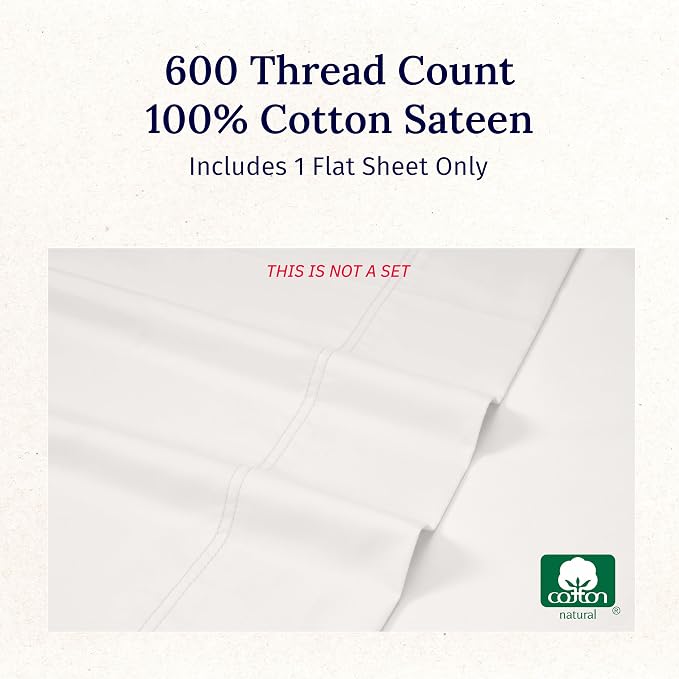 California Design Den Luxury King Size Flat Sheet Only - Image 5