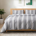 TOCOMOA Striped Duvet Cover Set 100% Natural Cotton Soft Comfy Breathable 3 by TOCOMOA