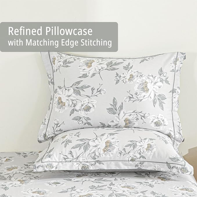 LEMIROE Floral Cotton Comforter Queen Size - Image 4