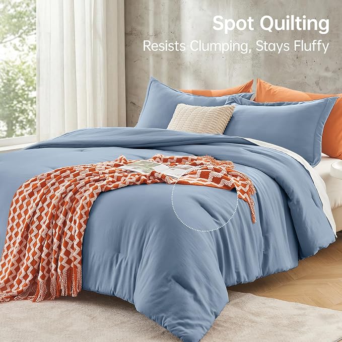 MUXHOMO King Size Comforter Set, All Season Ultra Soft Down Alternative Bedding - Image 5