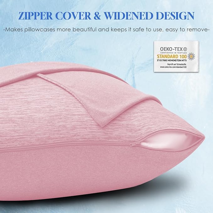 CHOSHOME Cooling Pillow Cases Zipper Pillow Covers Q-Max > 0.45 Zippered - Image 6