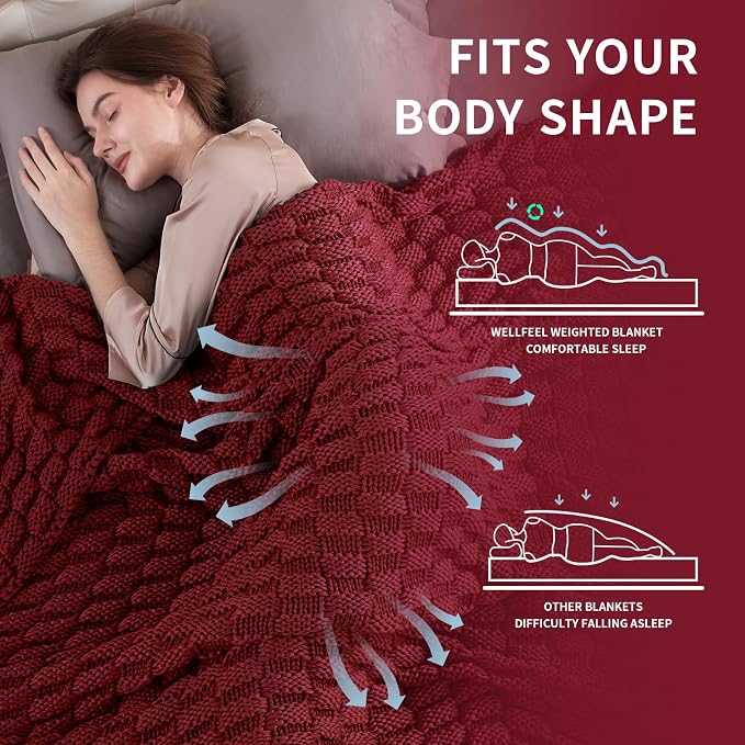Knitted Weighted Blanket for Adult, No Beads Heavy Blanket 48” x 72'' 15lbs - Image 3