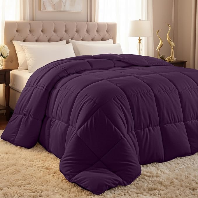 Utopia Bedding Twin Comforter Duvet Insert, Quilted Plum Comforter by UTOPIABEDDING