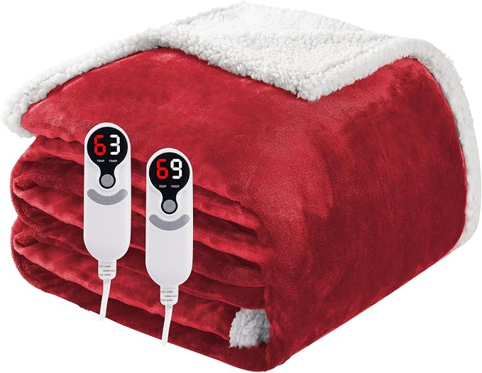 Electric Heated Blanket Queen Size 84"x90", Soft Flannel by Soypipo
