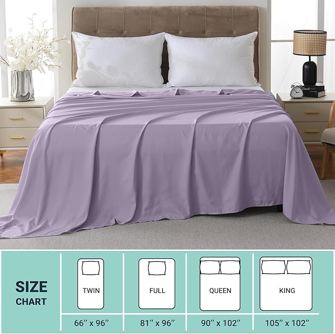ZPECC King Flat Sheet Only 1 Pack, Durable Lavender Top Bed Sheets - Image 5