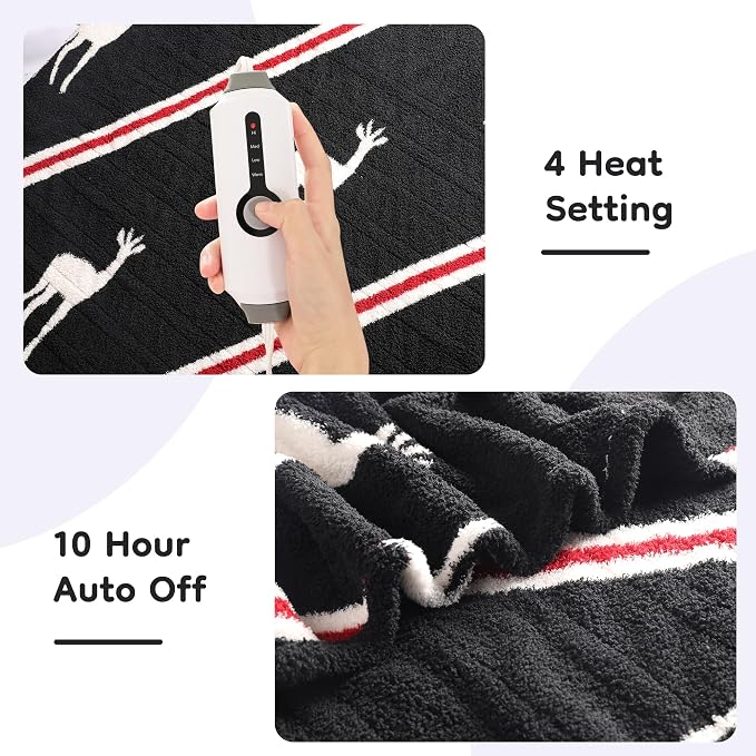 LaffyLo Electric Heated Blanket Twin Size 62 x 84, Fast Heating Blanket - Image 4