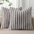 Pallene Faux Fur Plush Throw Pillow Covers 16x16 Set of 2, Luxury Soft Fluffy by PALLENE