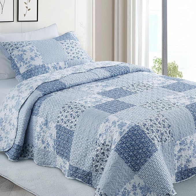 GOONE Twin Quilt Set 68x86 Inches, Lightweight Washed Coverlet, Reversible by GOONE