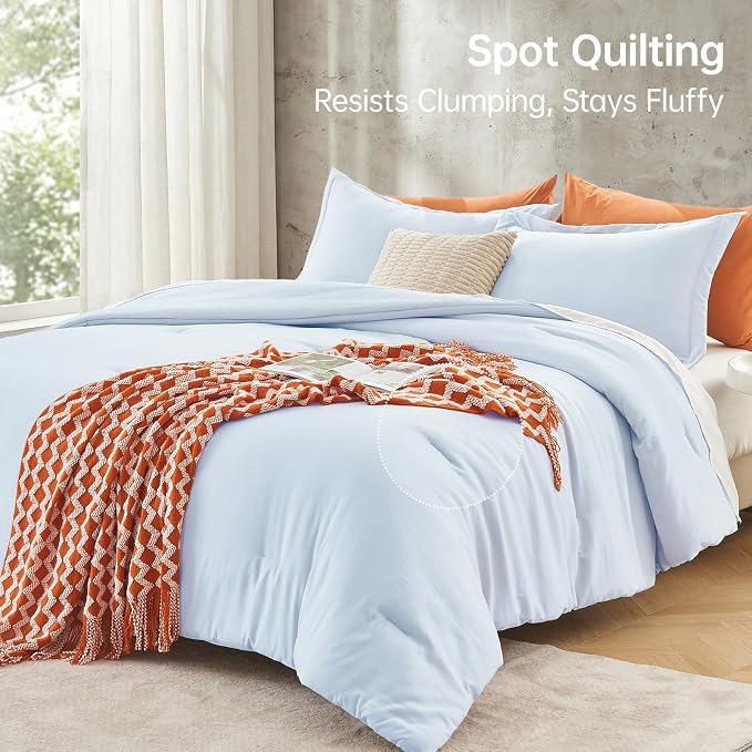MUXHOMO King Size Comforter Set, All Season Ultra Soft Down Alternative Bedding - Image 5