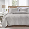 FLYMME King Size Quilt Bedding Set Light Grey Lightweight Bedspreads Set by FLYMME