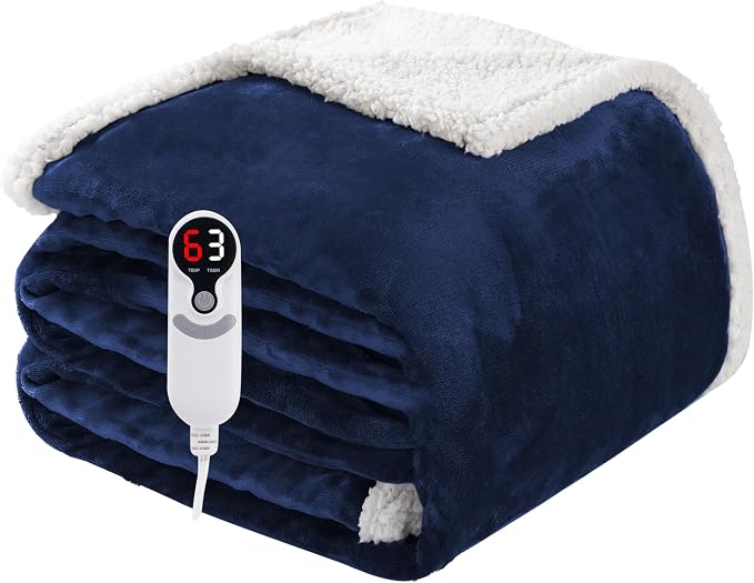 Electric Heated Blanket Full Size 72"x84", Soft Flannel by Soypipo