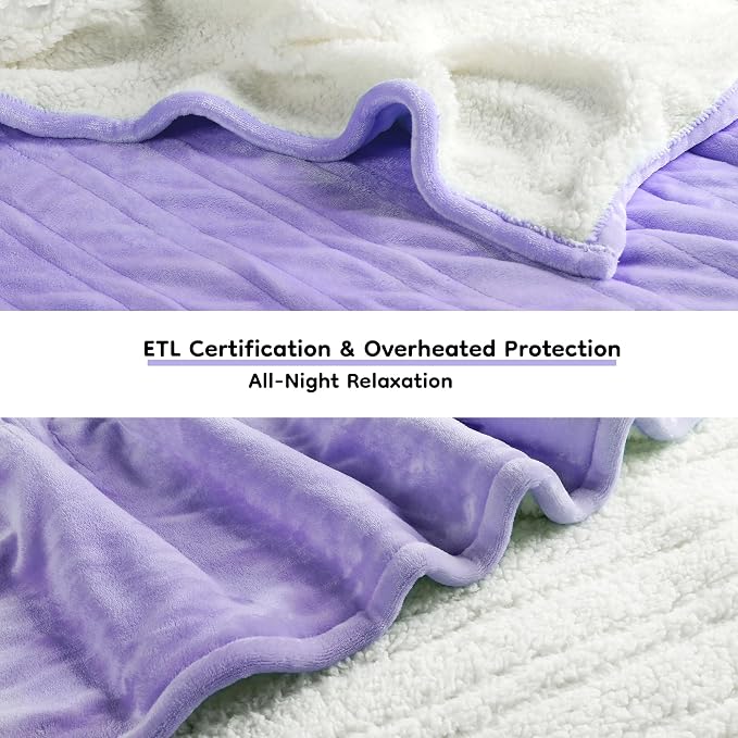 LaffyLo Electric Heated Blanket King Size 90 x 100, Dual Control, Fast Heating - Image 3