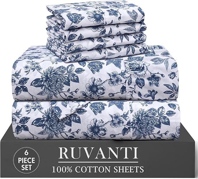 RUVANTI 6 Pcs Cotton Sheets by Ruvanti