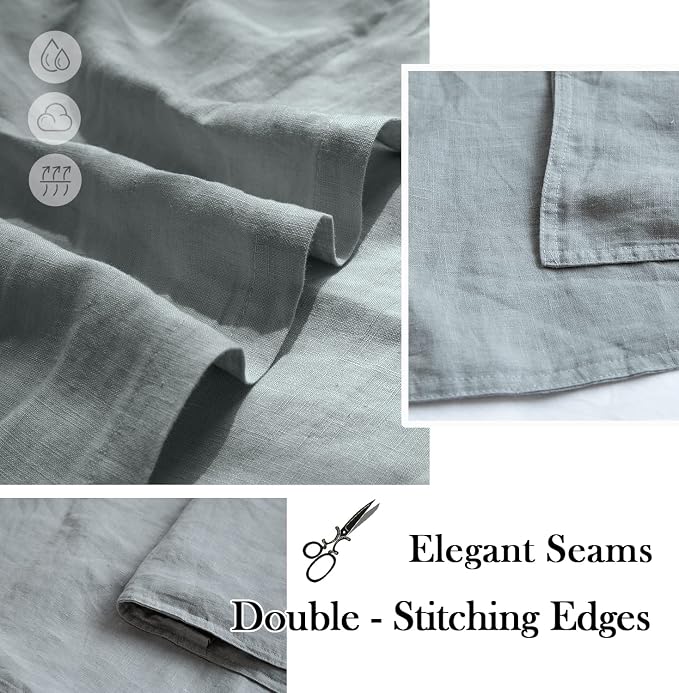 Simple&Opulence 100% Washed Linen Euro Shams 26'' x 26'' Pack of 2, Basic Style - Image 3