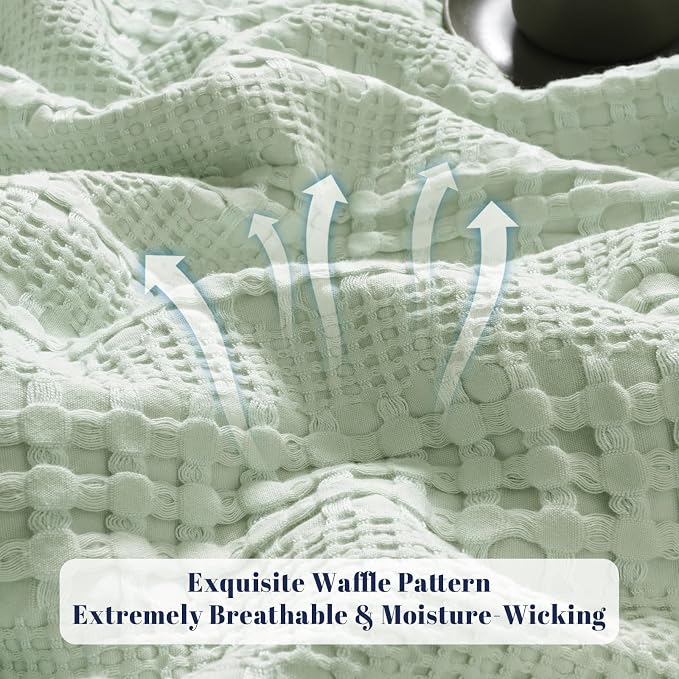 PHF Cooling Waffle Blanket Queen Size, Lightweight 60% Rayon from Bamboo & 40% - Image 4