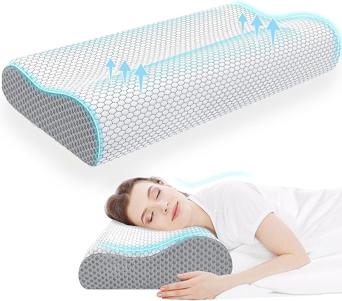 CloudBliss Memory Foam Pillow, Ergonomic Neck Contour Cervical Pillow by CloudBliss