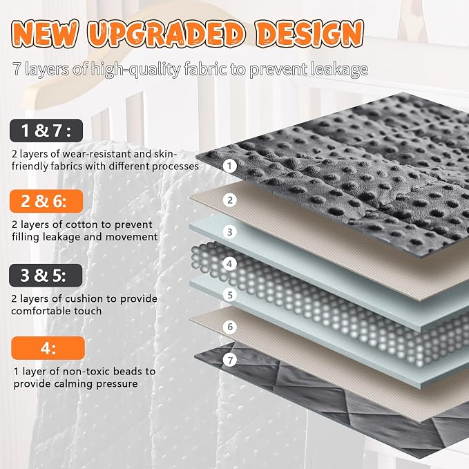 Grey Weighted Blanket Kids 7lbs, Breathable Cooling Minky Heavy Throw Blanket - Image 6