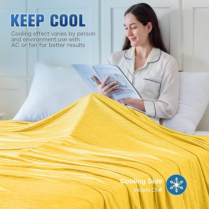 KMUSET Cooling Blanket Twin Size, Lightweight & Breathable Cooling Blanket - Image 5