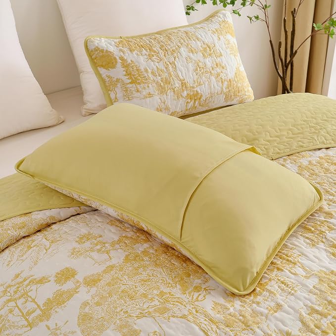WONGS BEDDING Botanical Quilt Set Queen Size - Image 5