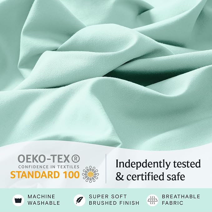 LuxClub 4 PC Sheet Set Bed Sheets Deep Pockets 16" Eco Friendly Wrinkle Free - Image 5
