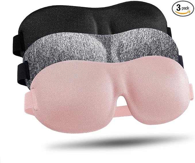 LKY DIGITAL Sleep Mask for Side Sleeper 3 Pack, Night Blindfold for Men Women by LKYDIGITAL