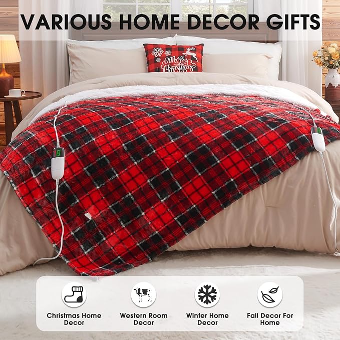 Electric Heated Blanket King Size, 90X100 Christmas Blanket - Image 6