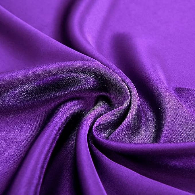Homiest Purple Satin Fitted Sheet Queen Size, Deep Pocket, Luxury & Ultra Soft - Image 5