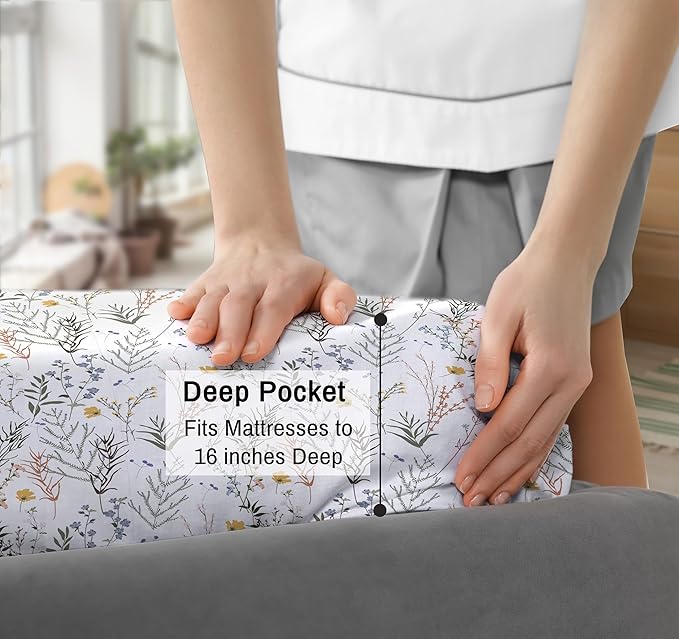 RUVANTI 100% Cotton Sheets – Twin XL Size Percale Bedding, Cooling & Breathable - Image 6
