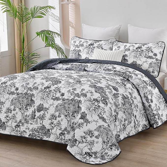 WONGS BEDDING Botanical Quilt Set Full Size by WONGSBEDDING