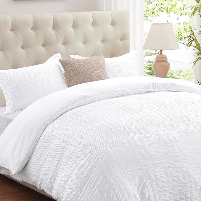 Cozyide White Duvet Cover Full Size, 3 Pieces Bedding Duvet Covers, Soft by cozyide