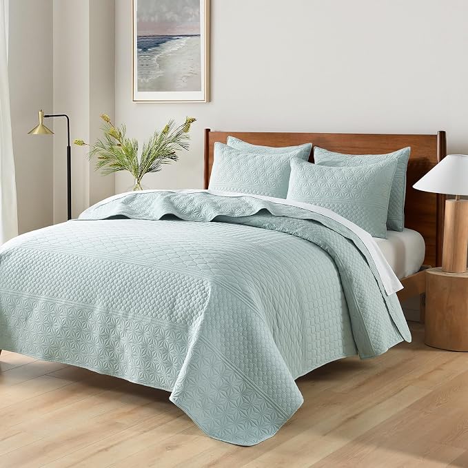 HORIMOTE HOME Sprout Green Queen Size Quilt Set - Image 4