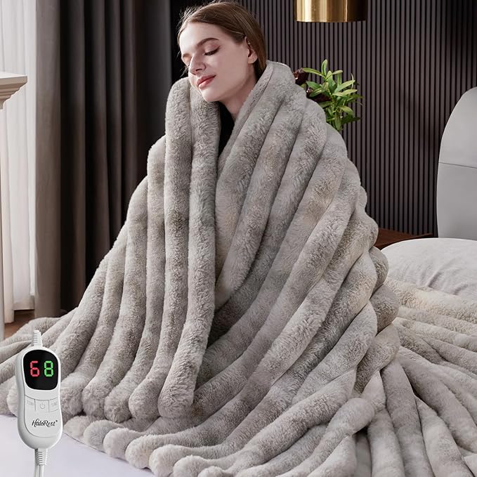 Heated Throw Blanket, Faux Fur Cozy Heating Blanket by Unknown