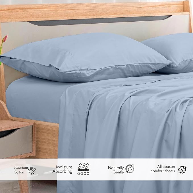 Royale Linens 300 Thread Count 100% Long Staple Combed Cotton Flat Sheet - Image 3