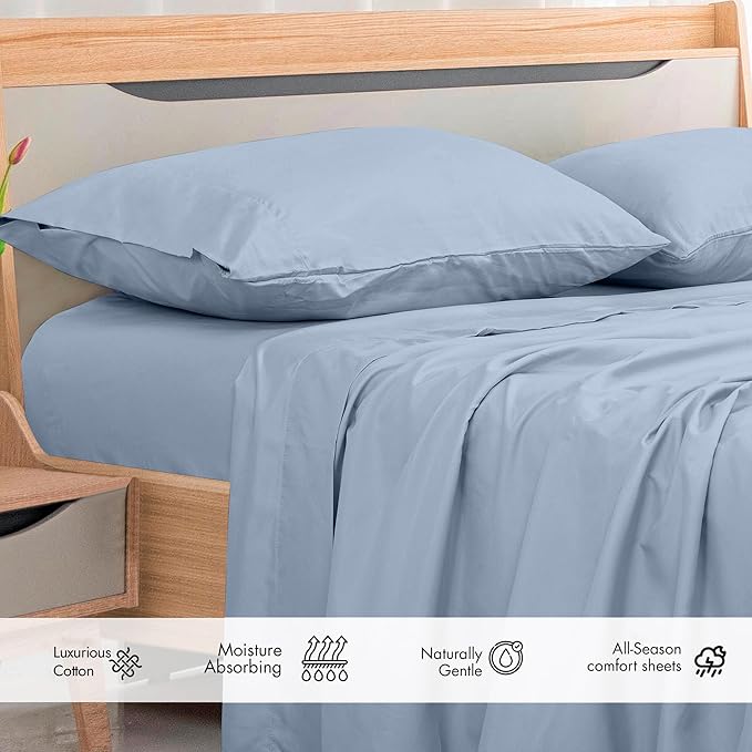 Royale Linens 300 Thread Count 100% Long Staple Combed Cotton Flat Sheet - Image 3